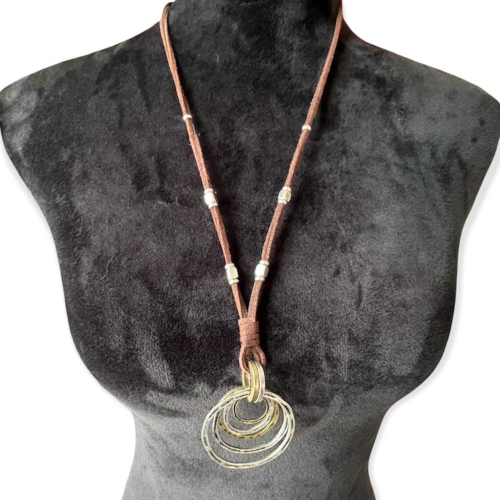 Layered Circle Cord Necklace
